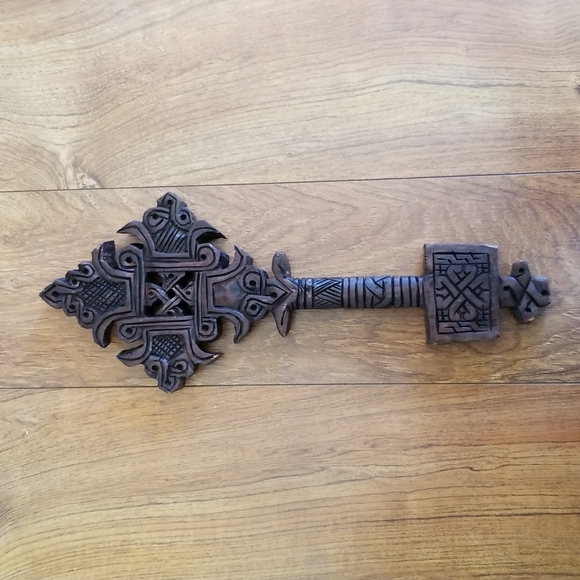 Hand Carved Ethiopian Wooden Cross - Picture 2 of 5